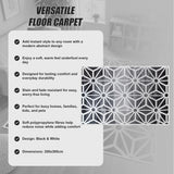 200x300cm Large Floor Black & White Geometric Rug &ndash; Modern Area Carpet for Bedroom & Lounge