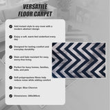 200x300cm Large Floor Blue Chevron Stripes Rug &ndash; Modern Area Carpet for Bedroom & Lounge