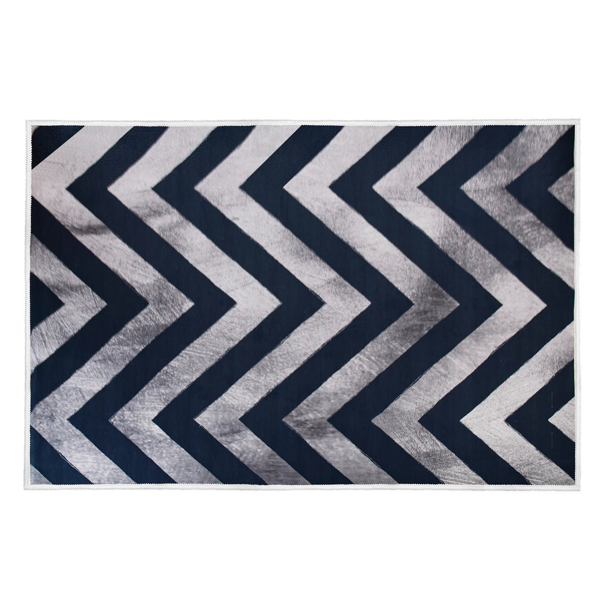 200x300cm Large Floor Blue Chevron Stripes Rug &ndash; Modern Area Carpet for Bedroom & Lounge