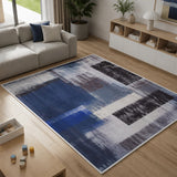 200x300cm Large Floor Blue Abstract Rug &ndash; Modern Area Carpet for Bedroom & Lounge