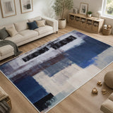 200x300cm Large Floor Blue Abstract Rug &ndash; Modern Area Carpet for Bedroom & Lounge
