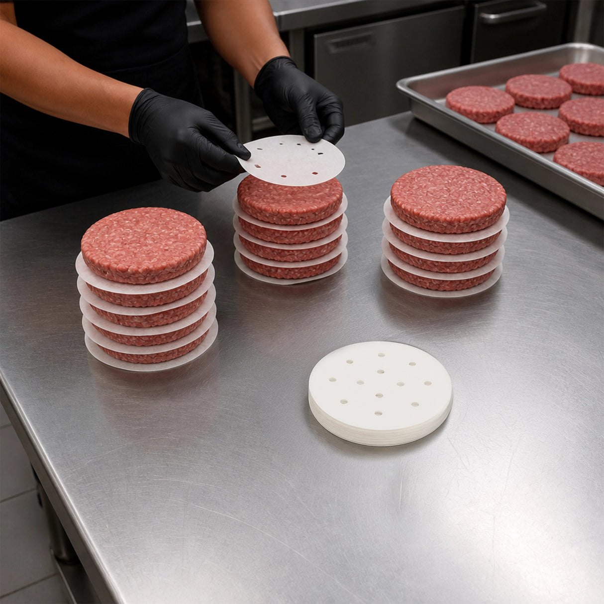 500pcs Patty Paper Baking Burger Wax Discs Nonstick BBQ Burger Paper 13cm