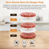 500pcs Patty Paper Baking Burger Wax Discs Nonstick BBQ Burger Paper 13cm - 45-Degree Angle