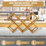 Wooden Wine Rack Freestanding 10 Bottles Countertop Storage - Rear View