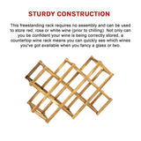Wooden Wine Rack Freestanding 10 Bottles Countertop Storage