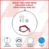 Aerial Yoga Hoop 90CM Lyra Hoop Circus Single Point Aerial Ring Set