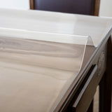 PVC Tablecloth Protector 107X213.4CM Clear Plastic Table Cloth Cover Transparent - Side View