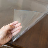 PVC Tablecloth Protector 107X213.4CM Clear Plastic Table Cloth Cover Transparent - Top-Down View