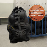 Extra Large Sports Ball Carry Bag Waterproof Football Basketball Volleyball Soccer Rugby NetBall - Rear View
