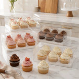 10Pcs Clear Dessert Boxes Cupcake Packaging &ndash; Transparent Bakery Cake Gift Boxes - Side View