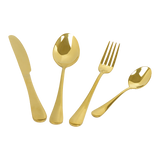 24-piece Gold Cutlery Flatware Stainless Steel Silverware Set Reflective Mirror Finish
