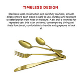24-piece Gold Cutlery Flatware Stainless Steel Silverware Set Reflective Mirror Finish - Extra Image