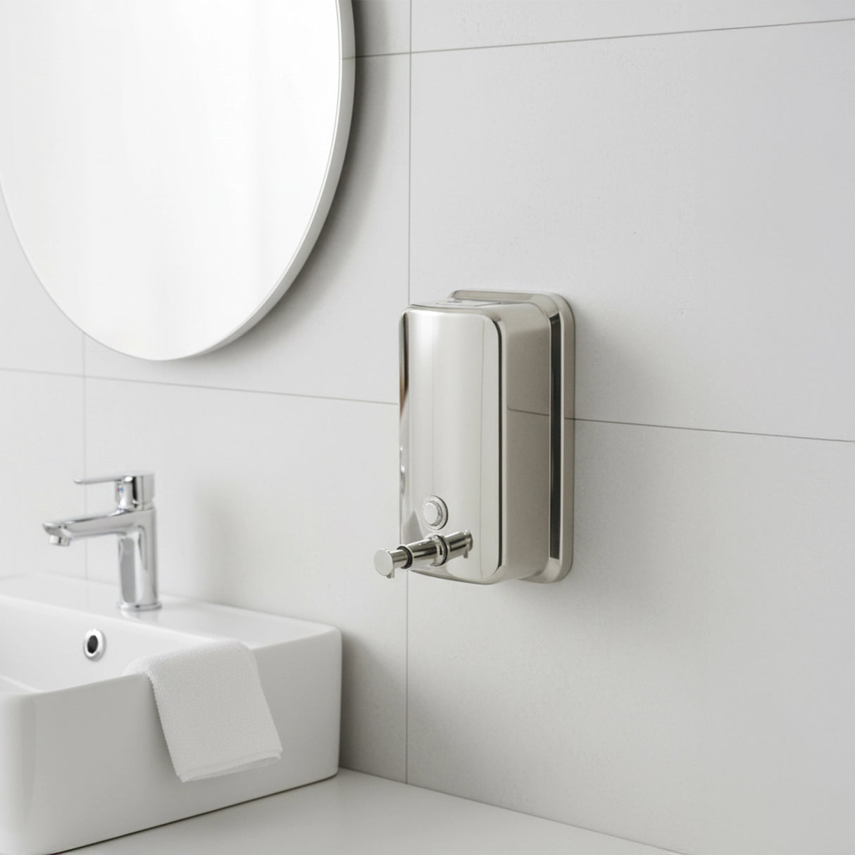 304 Stainless Steel Commercial Liquid Soap Hand Sanitiser Dispenser Wall Mount Bathroom Kitchen Office Hospital Restaurant 1000ml