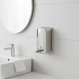 304 Stainless Steel Commercial Liquid Soap Hand Sanitiser Dispenser Wall Mount Bathroom Kitchen Office Hospital Restaurant 1000ml - Side View