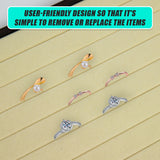 7 Slot Velvet Ring Earring Tray Storage Jewellery Display Display Stackable - Rear View