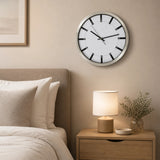 Modern Wall Clock Silent Non-Ticking Quartz Battery Operated Stainless Steel