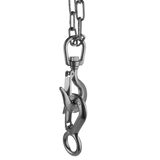 304 Stainless Steel Swivel Lift Clevis Chain Crane Hook with Safety Lock 650kg - Front View