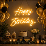 Happy Birthday Neon Sign Hanging Glowing Party Decoration