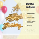 Happy Birthday Neon Sign Hanging Glowing Party Decoration - Top-Down View