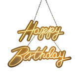 Happy Birthday Neon Sign Hanging Glowing Party Decoration - 45-Degree Angle