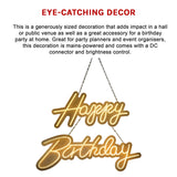 Happy Birthday Neon Sign Hanging Glowing Party Decoration - Close-Up Angle