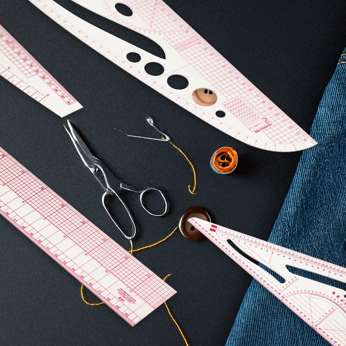 9pc French Curve Ruler Set DIY Sewing Pattern Measuring Tool for Dressmaker