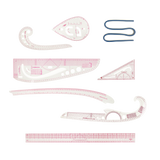 9pc French Curve Ruler Set DIY Sewing Pattern Measuring Tool for Dressmaker - Top-Down View