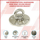 304 Stainless Steel Suspension Hook Wall Ceiling Mount Hanger Anchor Bracket - Close-Up Angle