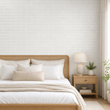 White Brick Wallpaper Vinyl Vintage