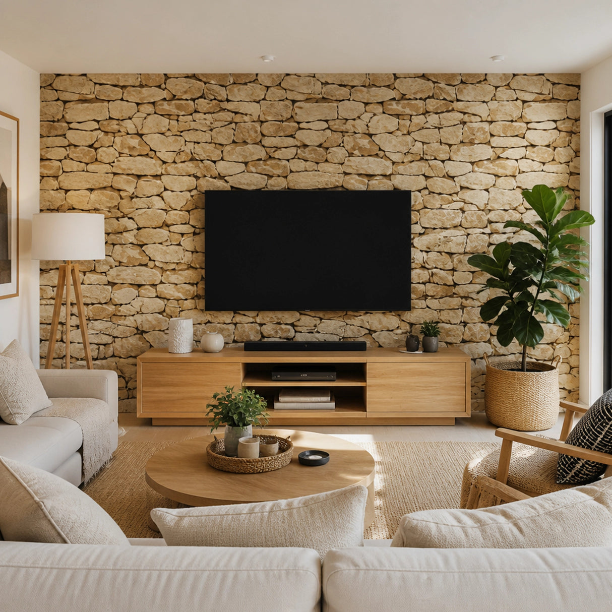 Rustic Rock Brick Wallpaper