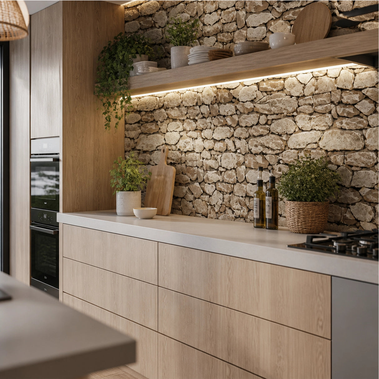 Rustic Rock Brick Wallpaper