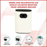 1200ML Mini Dehumidifier LED Display Air Dryer Moisture proof Absorber Machine