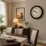 Classic Wall Clock Silent Non-Ticking Quartz Battery Operated Luxury Wood