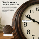 Classic Wall Clock Silent Non-Ticking Quartz Battery Operated Luxury Wood