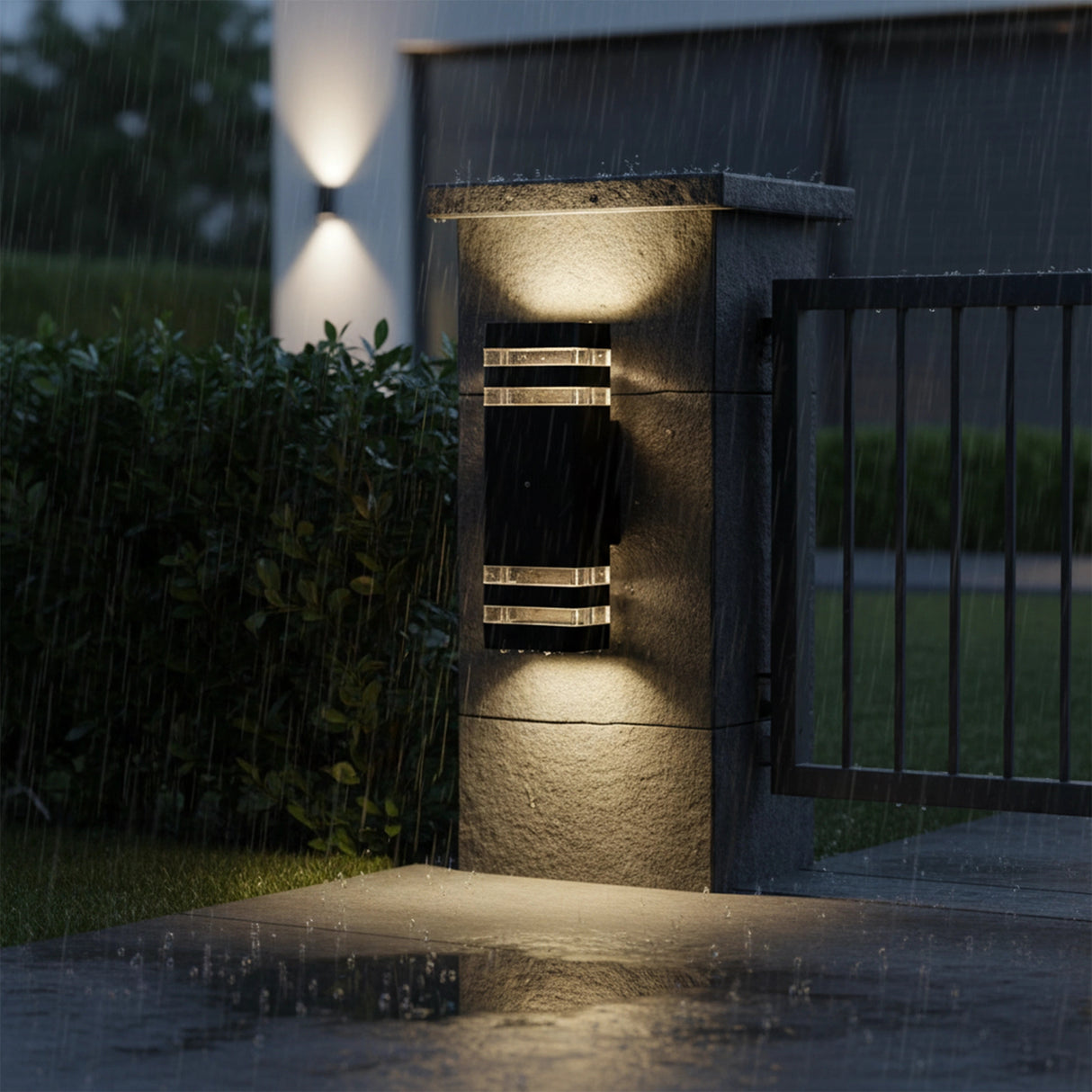 Modern 12 Inch LED Up Down Wall Light Dual Lamp with Dusk to Dawn Sensor