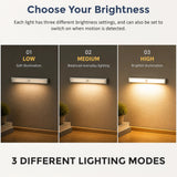 2 x 46 LED Stick-on Wireless Under Cabinet Light Rechargeable Motion Sensor Closet Lamp - 45-Degree Angle