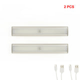 2 x 46 LED Stick-on Wireless Under Cabinet Light Rechargeable Motion Sensor Closet Lamp - Rear View