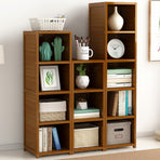 3 Piece Bamboo Adjustable Shelf Set &ndash; Bookcase Display Storage Rack Stand