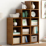 3 Piece Bamboo Adjustable Shelf Set &ndash; Bookcase Display Storage Rack Stand
