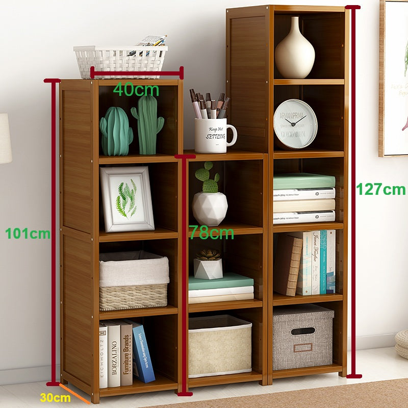 3 Piece Bamboo Adjustable Shelf Set &ndash; Bookcase Display Storage Rack Stand