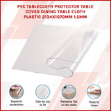 PVC Tablecloth Protector Table Cover Dining Table Cloth Plastic 2134x1070mm 1.5mm