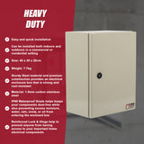 Carbon Steel Electrical Enclosure Box IP65 Wall Mount 400 x 300 x 200 mm - Rear View