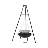 Tripod Garden Fire Pit BBQ &ndash; Cast Iron & Steel Round Outdoor Fire Bowl
