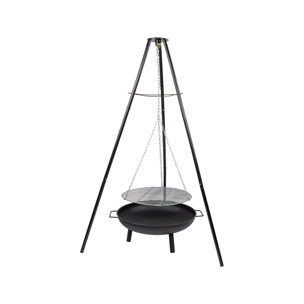 Tripod Garden Fire Pit BBQ &ndash; Cast Iron & Steel Round Outdoor Fire Bowl