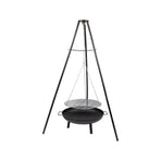 Tripod Garden Fire Pit BBQ &ndash; Cast Iron & Steel Round Outdoor Fire Bowl