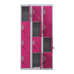 12-Door Locker for Office Gym Shed School Home Storage - Standard Lock with 2 Keys