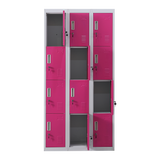 12-Door Locker for Office Gym Shed School Home Storage - Standard Lock with 2 Keys - Side View