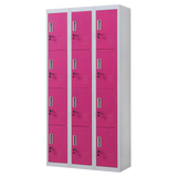 12-Door Locker for Office Gym Shed School Home Storage - Standard Lock with 2 Keys