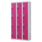 12-Door Locker for Office Gym Shed School Home Storage - Standard Lock with 2 Keys