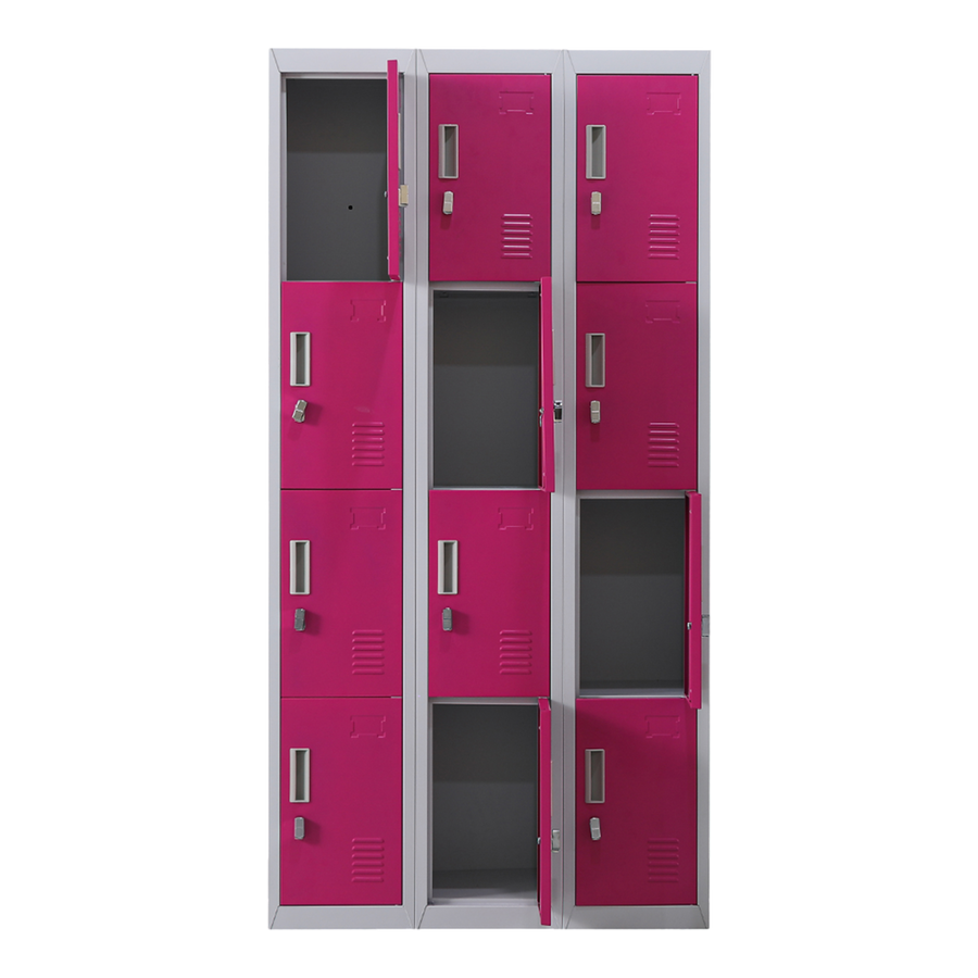 12-Door Locker for Office Gym Shed School Home Storage - Padlock-operated